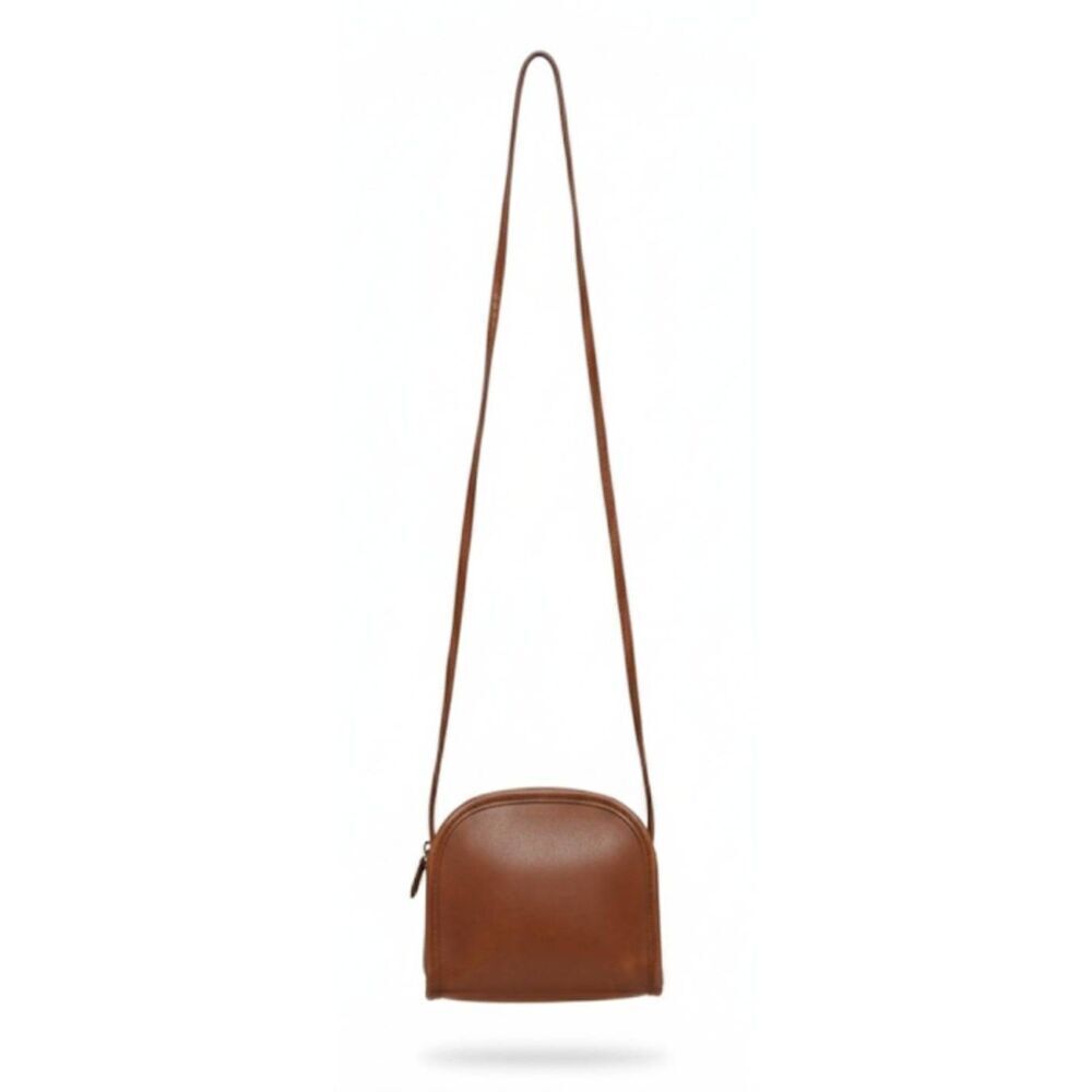 Vintage coach Womens Mini classic camel Brown Leather Shoulder Handbag